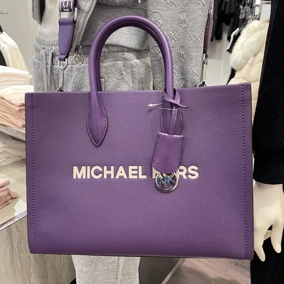 MICHAEL KORS Mirella Medium EW Pebbled Leather Tote Bag
Dark Purple 
NWT - Picture 12 of 16